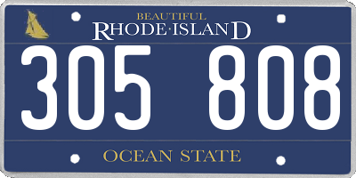 RI license plate 305808