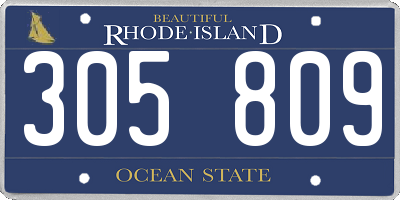 RI license plate 305809