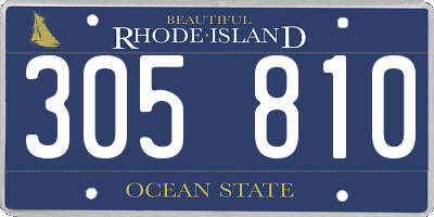 RI license plate 305810
