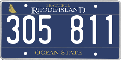 RI license plate 305811