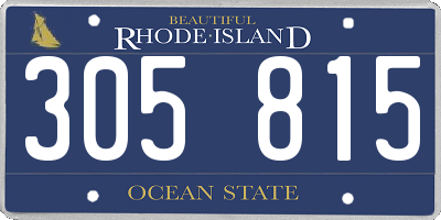 RI license plate 305815