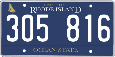 RI license plate 305816