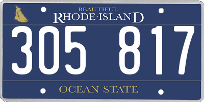 RI license plate 305817