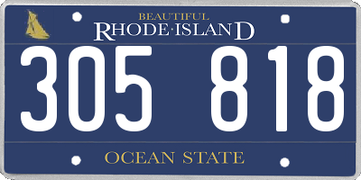RI license plate 305818