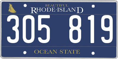 RI license plate 305819