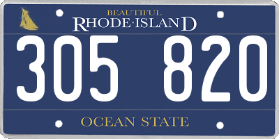 RI license plate 305820