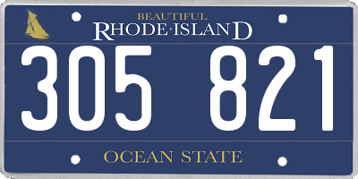RI license plate 305821