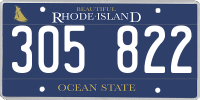 RI license plate 305822