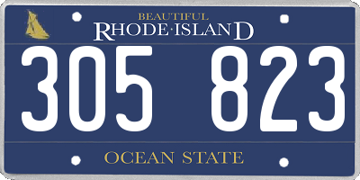 RI license plate 305823