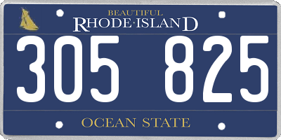 RI license plate 305825