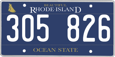 RI license plate 305826