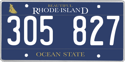 RI license plate 305827