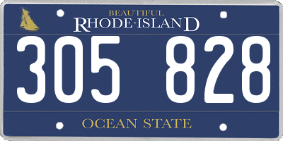 RI license plate 305828