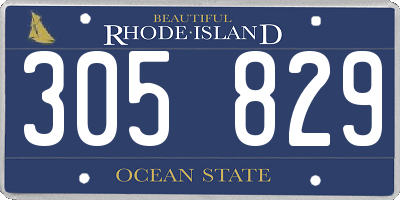 RI license plate 305829