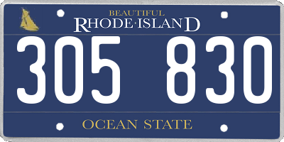 RI license plate 305830