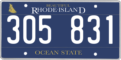 RI license plate 305831