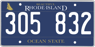 RI license plate 305832