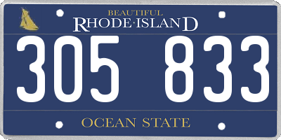 RI license plate 305833