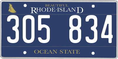 RI license plate 305834