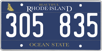 RI license plate 305835
