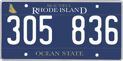 RI license plate 305836