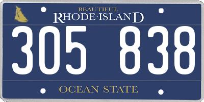 RI license plate 305838
