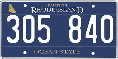 RI license plate 305840