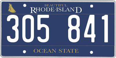 RI license plate 305841