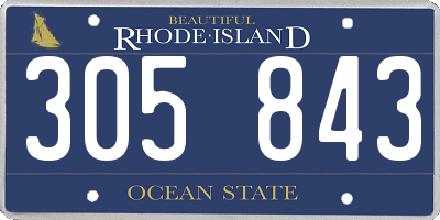 RI license plate 305843