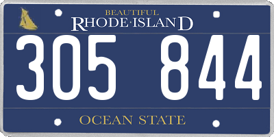 RI license plate 305844