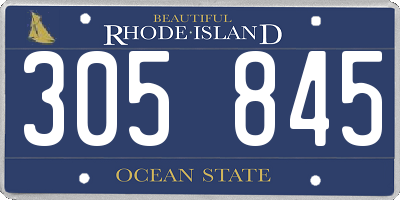 RI license plate 305845