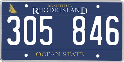 RI license plate 305846