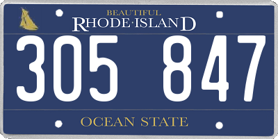 RI license plate 305847