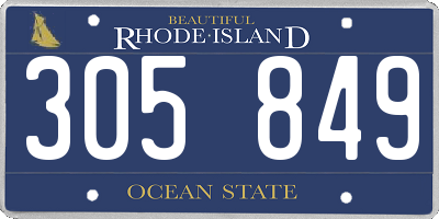 RI license plate 305849