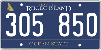 RI license plate 305850