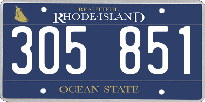 RI license plate 305851