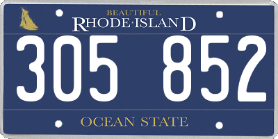 RI license plate 305852