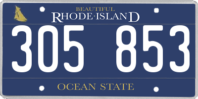 RI license plate 305853