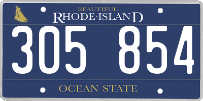 RI license plate 305854