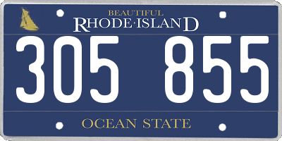 RI license plate 305855