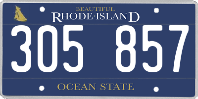 RI license plate 305857