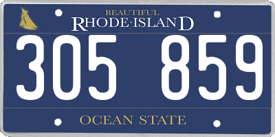 RI license plate 305859