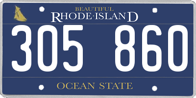 RI license plate 305860