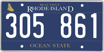RI license plate 305861