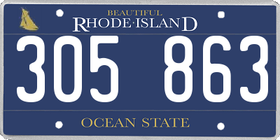 RI license plate 305863