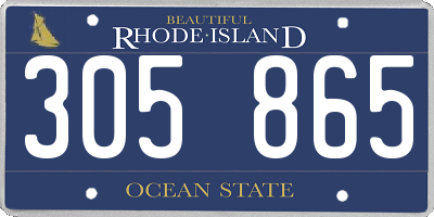 RI license plate 305865