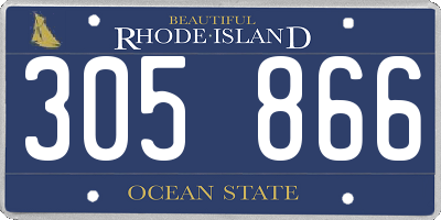 RI license plate 305866