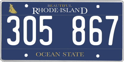 RI license plate 305867