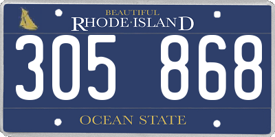 RI license plate 305868