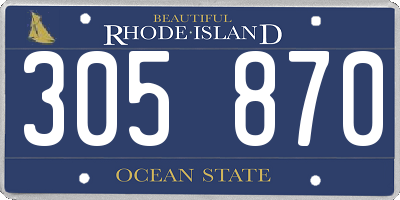 RI license plate 305870